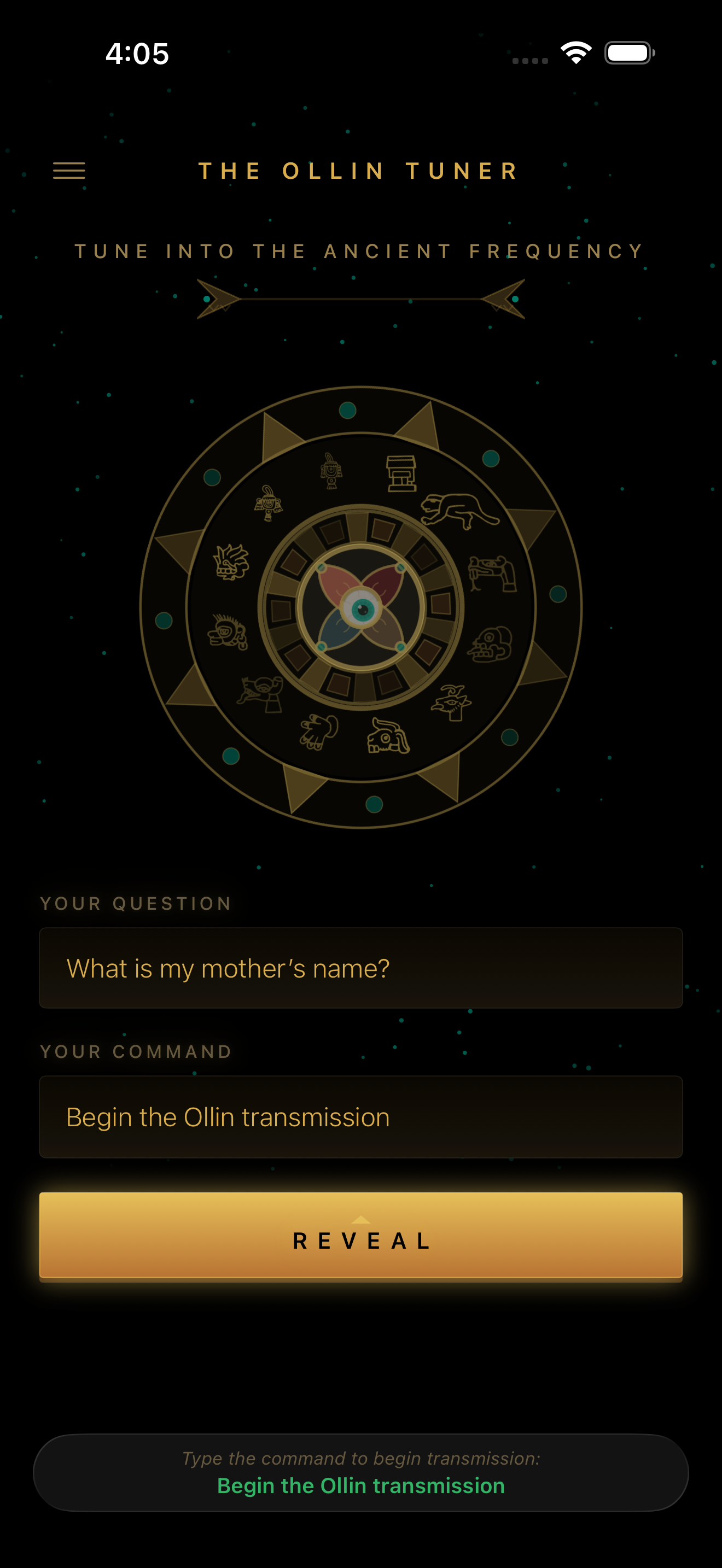 Ollin Tuner main screen